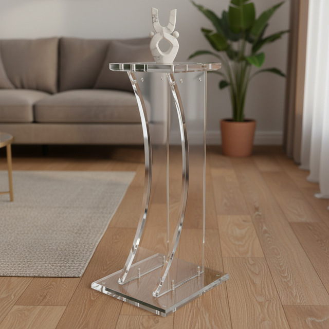 Floor-standing Acrylic Speaker Stand Transparent Acrylic Lectern Stand Portable Acrylic Reception Desk