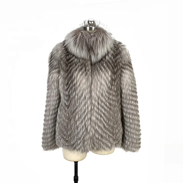 Winter High Street Fox Fur Jacket Fox Women's Fur Jacket For Winter With Stand Collar