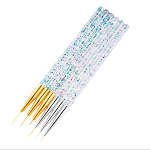 Ensemble de 3 pinceaux à manche pailleté de 5 mm pour nail art, pinceaux fins pour la peinture au gel UV, pour la conception de manucure - Product Image 3