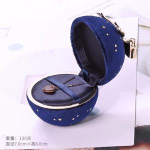 Caja de Anillo de Terciopelo de Alta Calidad de Fábrica, Elegante Caja de Regalo de Joyería Redonda de Terciopelo con Lazo, Diseño de Caja de Pulsera de Metal - Product Image 2