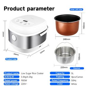 Ollas Arroceras de Cocción Rápida Directas de Fábrica, 3L/5L de Gran Capacidad, 110V 220 Voltios, Olla Arroceras Eléctrica Deluxe Baja en Carbohidratos, Electrodomésticos para el Hogar - Product Image 5