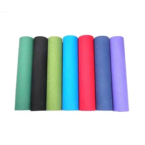 Large Low Price Inventory Clearance TPE Yoga Mat for Pilates Exercise Black 6mm Yoga Matt