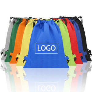 Venta al por mayor personalizado promocional poliéster nylon cordón 30cm tienda y mochila dibujar bolsas de cuerda - Product Image 1