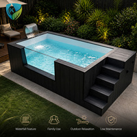 Piscine hors sol préfabriquée en fibre de verre de 20 pieds ou 40 pieds avec fenêtre, pour hôtel ou complexe hôtelier