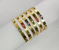 Étanche Personnalisé Initial Amour Bracelet Kaléidoscope Personnalisé Logo Personnalisé Fermoir Bracelet Clip sur Mode Zircon Bracelets