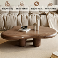 Table basse et à thé en bois massif naturel, style rétro Wabi-Sabi, durable, multifonctionnelle, pour le salon