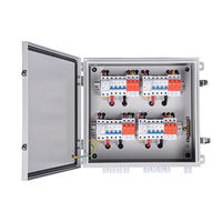 Boîtier de Combinaison Solaire TOMZN en Fer pour Panneaux Photovoltaïques, 4 Entrées 4 Sorties, DC 1000V, Protection Foudre avec Fusible MCB 3P SPD, Étanche, Métal