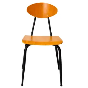 School Furniture Classroom Training Room Chairs Wood Seat Metal Leg Student Chairs