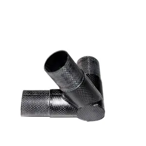 Factory manufacturing custom full 100 % carbon fiber Tube Connectors parts carbon fiber joint