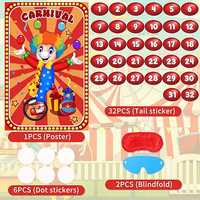 Augenbinden-Spiel Clown Grafik-Poster Aufkleber LT24080501 Typ Party-Poster für Geburtstagsfeier Karneval Hintergrund-Dekoration Party