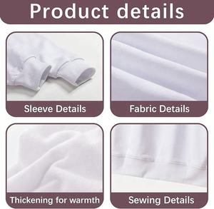 Sublimation Crewneck Polyester 2 PCS <b>Sweatshirt</b> for Sublimation Hoodies Adult Custom logo Printing <b>White</b> Blank <b>Sweatshirt</b> - Product Image 4