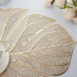 Salvamanteles de PVC con diseño de hoja de Monstera de 42.5 cm, troquelado, resistente al calor, impermeable, decorativo para platos calientes de cocina - Product Image 4