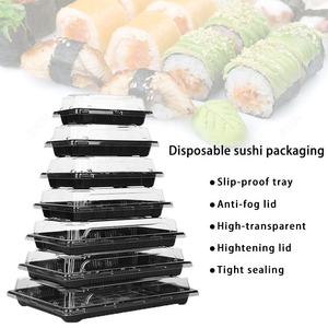 Stackable dùng một lần rõ ràng Hộp nhựa kín lấy đi Sushi Khay nắp <span class=keywords><strong>container</strong></span> di động cho bánh hamburger sử dụng - Product Image 4