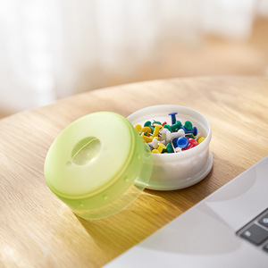 Mini Portable Soap Box Round Covered Plastic Storage Organizer For Toiletry Bag Blue Green White 35g - Product Image 5