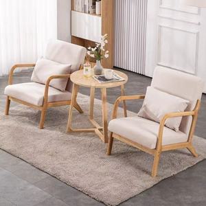 Chaises en bois nordiques pour salle à manger, fauteuils vintage pour café intérieur, chaises de loisirs en lin, chaise en bois pas chère - Product Image 5