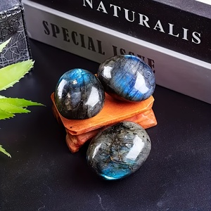 Pierre de paume en <span class=keywords><strong>labradorite</strong></span> polie en gros, pierre de <span class=keywords><strong>labradorite</strong></span> bleue, cristal de guérison, forme libre - Product Image 5
