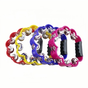 Wholesale Hot Selling <b>Musical</b> <b>Instrument</b> Plastic Flower Shape Tambourine Toy Jingle Music Montessori Plastic Hand Shake Bell - Product Image 1
