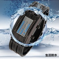 Montre numérique binaire à double cadran en alliage et acrylique, best-seller du commerce transfrontalier, pour hommes, femmes, étudiants et couples
