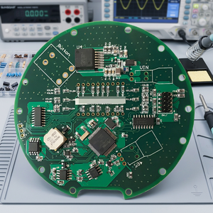 Carte de circuit imprimé personnalisée FR-4 verte circulaire avec plusieurs composants et connecteurs pour applications à usage général - Product Image 4