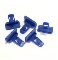 Clips de fixation en plastique bleu de type T pour garnitures automobiles, attaches de pare-chocs et ailes de voiture avec languette de verrouillage à encliquetage, longueur de base 26 mm, hauteur totale 27 mm