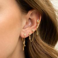 Ensemble de 4 boucles d'oreilles en argent S925 avec zircone colorée, plaqué or 18 carats, zircone bleu encre, boucles d'oreilles pendantes de haute qualité