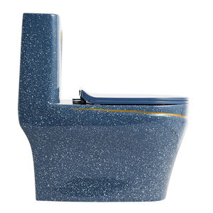 <strong>Blue</strong> With White Spot Gold Line <strong>Toilets</strong> Siphon and Washdown Wholesale Chinese One-piece <strong>Toilet</strong> Bowl - Product Image 4