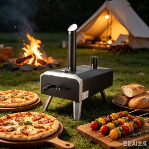 Forno per <span class=keywords><strong>Pizza</strong></span> a Pellet <span class=keywords><strong>di</strong></span> Legno Portatile da 12 Pollici, Girevole, in Acciaio Inox, per Giardino, Cortile, Campeggio e Barbecue - Product Image 6