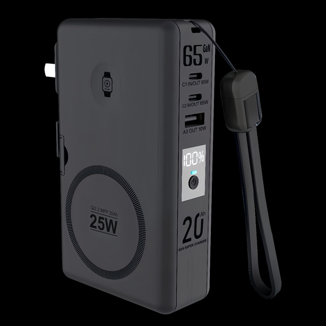 Q2.2 Semi-solid Battery 20000mAh Magnetic Power Bank 65W Laptop Charger Digital Display 25W Fast Charge iPhone Apple Watch