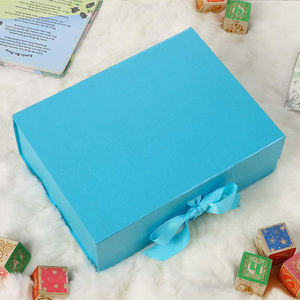 Logotipo personalizado azul embalaje de cartón plegable cabello magnético paquete rígido de cinta de papel, Cajas de Regalo - Product Image 3