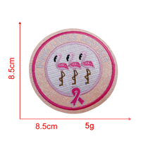 Vente en gros de patchs brodés papillon à appliquer au fer à repasser avec un joli slogan sur la santé des seins et un logo de ruban rose
