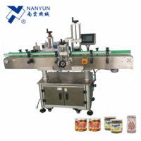 Machine d'étiquetage de pots NY-822B, applicateur d'étiquettes double face, bouteille ronde, devant et arrière, deux autocollants, étiqueteuse adhésive avec imprimante TTO