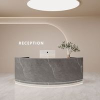 Bureau de réception moderne en MDF au design luxueux avec éclairage LED, taille personnalisée pour salon de beauté et supermarché
