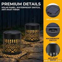 Lampe solaire à haute efficacité en fer forgé, motif Mandala, lampe décorative pour jardin, paysage, extérieur, étanche, lumière LED murale