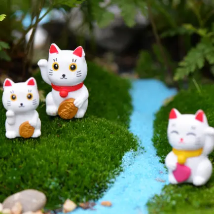 Resin Craft Hello Kitty Figurines Fairy Garden Miniatures Kids Resin model Wholesale Miniature Figurines