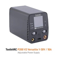 Fuente de Alimentación de Escritorio Mini Ajustable ToolkitRC P200 V2, 30V AC100W DC200W 10A GaN, con Salida USB