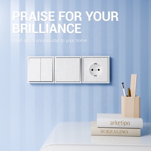 86 jenis saklar dinding lampu tombol tekan <span class=keywords><strong>2</strong></span> Gang Modern saklar dinding warna putih tahan api penutup PC saklar lampu dinding - Product Image 4