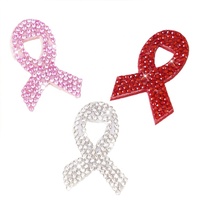 Autocollant en forme de ruban, motif rouge, blanc, rose, strass plat, transfert thermique, applique, patch pour vêtements, décoration de bagages