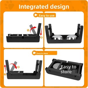 Comederos Elevados para Perros, Modernos, Plegables, Ecológicos, Ajustables, de Acero Inoxidable, para Razas Gigantes, Impermeables - Product Image 3