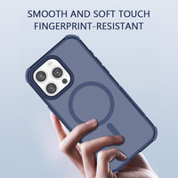 Coque de téléphone transparente en TPU+PC pour iPhone 15 Pro Max, protection contre les chocs, charge magnétique sans fil, anti-chute, coque arrière