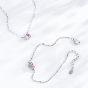 Pulsera de Cadena con Lingote de Morganita Rosa en Plata de Ley S925 para Mujer - Regalo de Aniversario, Versión de Cobre Personalizable - Product Image 4