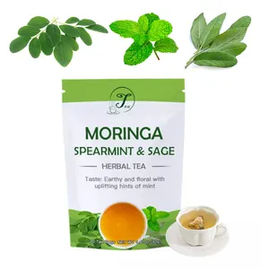 Private Label Malunggay Tea Herbal Blends Organic Moringa Spearmint Sage Tea