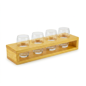 Support en bois de qualité supérieure pour verres, organisateur élégant et raffiné, parfait pour la présentation sur comptoir ou table de cuisine - Product Image 1