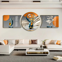 Toile murale encadrée de luxe en porcelaine de cristal personnalisée de haute qualité, effet 3D abstrait, vente directe d'usine, décoration intérieure