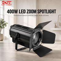 Projecteur de scène professionnel LED RGBW Fresnel 400W, zoom 15-60 degrés, CRI élevé, contrôle DMX 4CH/6CH, solution tout-en-un pour studio, théâtre et église