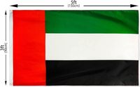 Drapeau des Émirats arabes unis personnalisé, 3x5 pieds, pour l'extérieur, en nylon résistant, polyester le plus durable, drapeau de Dubaï