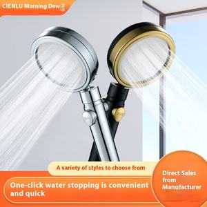 Grand pommeau de douche à main rouge net avec buse d'arrêt d'eau à une clé pour logement de location d'appartement d'AliExpress - Product Image 5