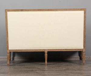 クラシック2人乗り無地木製ソファボタンバックアンティーク - Product Image 5