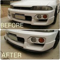 2 "X 2.5M Hitam PU Depan Bumper Bibir Splitter Tubuh Spoiler Rok Karet Pelindung