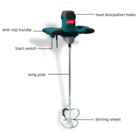 Puissance 1200W poche vitesse réglable électrique ciment malaxeur peinture ciment béton perceuse mélangeur vitesse perceuse