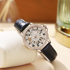 Reloj de Pulsera de Cuero Mecánico Automático Retro con Esqueleto de Cielo Estrellado de Alta Gama para Mujer, Regalo de Navidad - Product Image 6